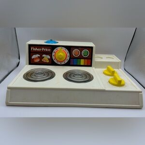 Fisher Price Kitchen Stove Top 1978   Vintage Bell & Burners Work 919 Pretend